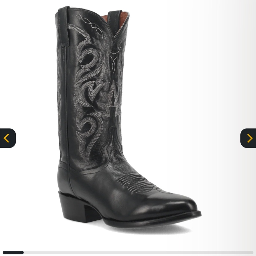 Dan Post Black Leather Western Boots Extra Wide 9